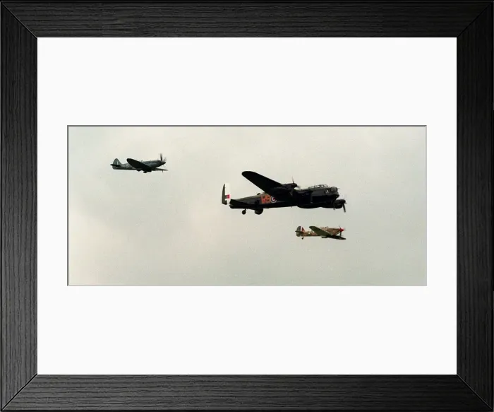 Framed Print : A Lancaster flanked by a Spitfire and a Hurricane over Cosford yesterday Framed Print : A Lancaster flanked by a Spitfire and a Hurricane over Cosford yesterday