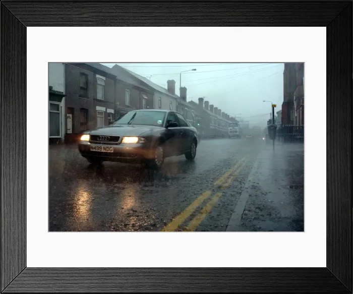 Framed Print : Wet weather on Stoney Stanton Road, Coventry Framed Print : Wet weather on Stoney Stanton Road, Coventry