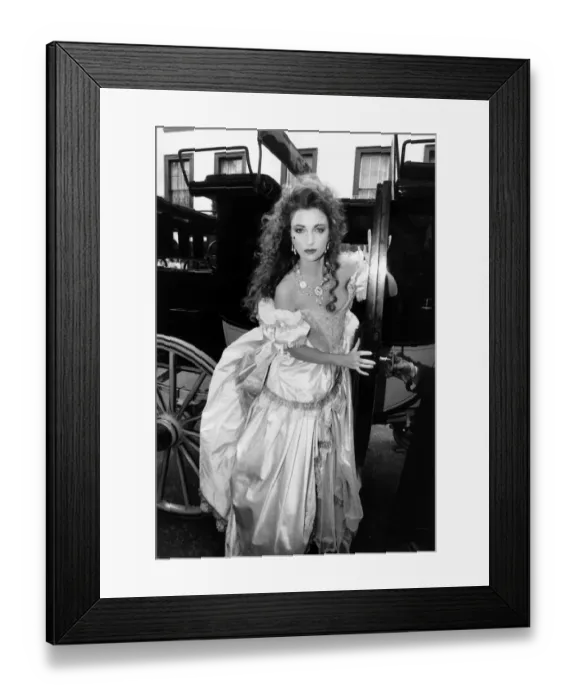 Framed Print : Jane Seymour British actress 1986 wearing Emanuels dress November 1986