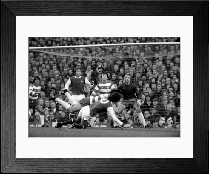 Framed Print : Division One Football Arsenal v Queen Park Rangers. 1975  /  76 Season