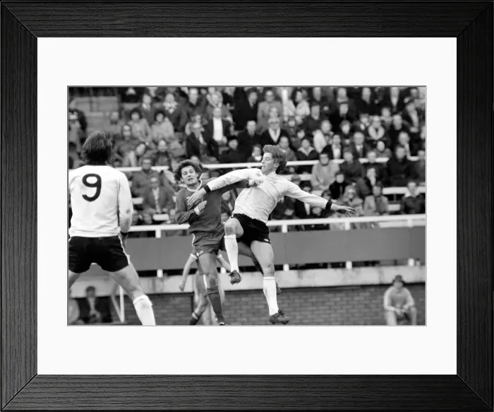 Framed Print : Division Two football Fulham v Chelsea 1976 / 77 season. Fulham won the match three one Framed Print : Division Two football Fulham v Chelsea 1976 / 77 season. Fulham won the match three one
