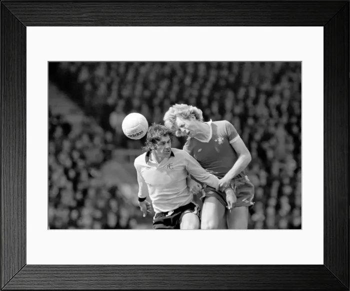 Framed Print : Division Two football Fulham v Chelsea 1976 / 77 season. Fulham won the match three one Framed Print : Division Two football Fulham v Chelsea 1976 / 77 season. Fulham won the match three one