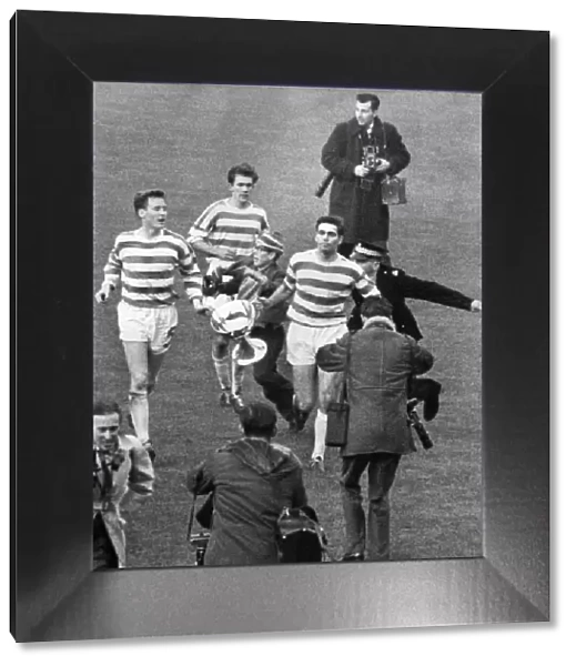 Celtic v. Rangers. Celtic Players L to R Billy McNeill, young