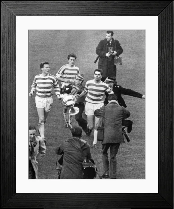 Framed Print : Celtic v. Rangers. Celtic Players L to R Billy McNeill, young Framed Print : Celtic v. Rangers. Celtic Players L to R Billy McNeill, young