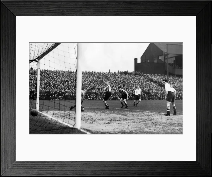 Framed Print : Smith the Notts County. Smith the Notts County keeper is well beaten by Finney Framed Print : Smith the Notts County. Smith the Notts County keeper is well beaten by Finney