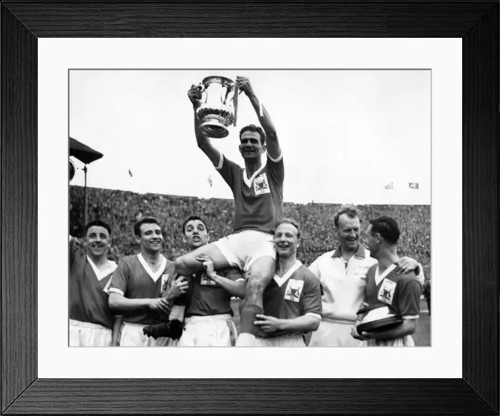 Framed Print : Wembley: Nottingham Forest win F. A Cup. JCK Burkitt, captain Framed Print : Wembley: Nottingham Forest win F. A Cup. JCK Burkitt, captain