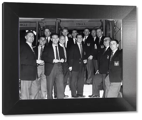 Members of the Nottingham forest cup final team, photographed at the London Palladium