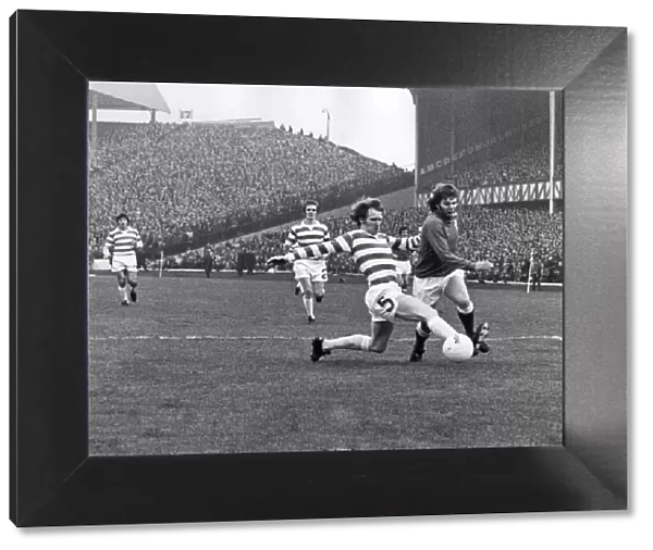 Celtic v Rangers. McNeill of Celtic tackles Conn of Rangers. January 1973 P007134