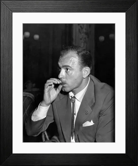Framed Print : Real Madrid in Manchester. Di Stefano would well qualify for the title Cowboy
