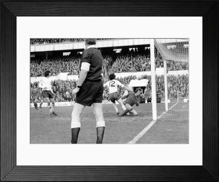 Framed Print : Football: Spurs F. C. vs. Liverpool F. C. Jennings, Spurs goalkeeper fails to save Framed Print : Football: Spurs F. C. vs. Liverpool F. C. Jennings, Spurs goalkeeper fails to save
