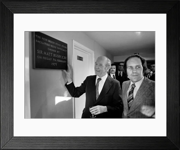 Framed Print : Sir Matt Busby. Oxford United players prior to match. Oxford United players celebrate Framed Print : Sir Matt Busby. Oxford United players prior to match. Oxford United players celebrate