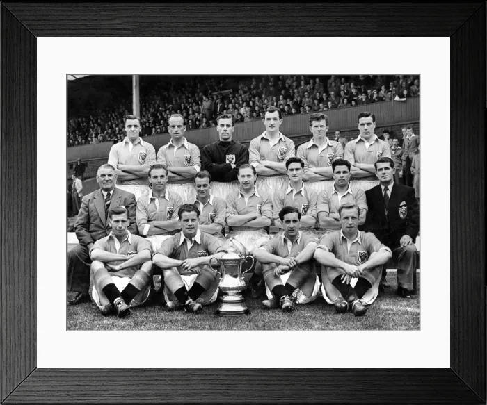 Framed Print : Blackpool AFC: Left to Right Back Row: E. Shimwell, H. Johnston, G. Farm, J. Crosland, C