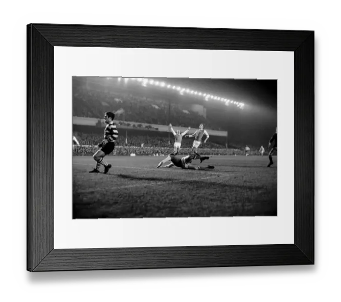 Framed Print : Sport: Football: Arsenal v. Sporting Lisbon Inter City Fairs Cup. Action from the match Framed Print : Sport: Football: Arsenal v. Sporting Lisbon Inter City Fairs Cup. Action from the match
