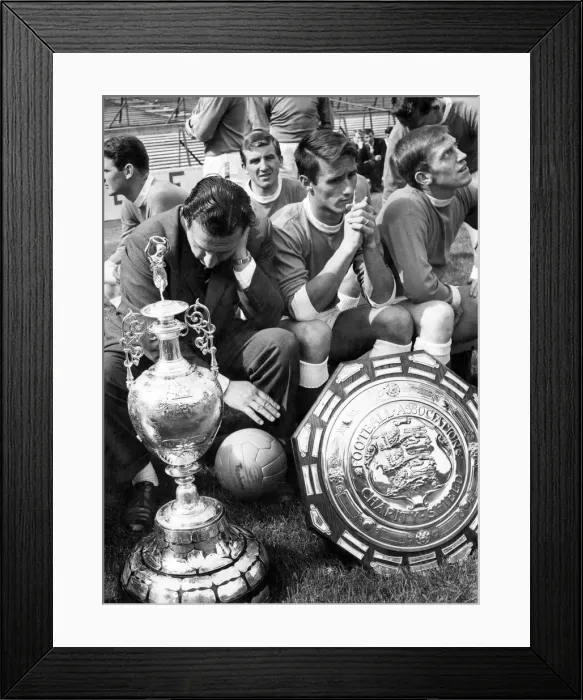 Framed Print : Everton F. O. L-R. D. Temple and T. Kay extreme right. August 1963 P011378 Framed Print : Everton F. O. L-R. D. Temple and T. Kay extreme right. August 1963 P011378