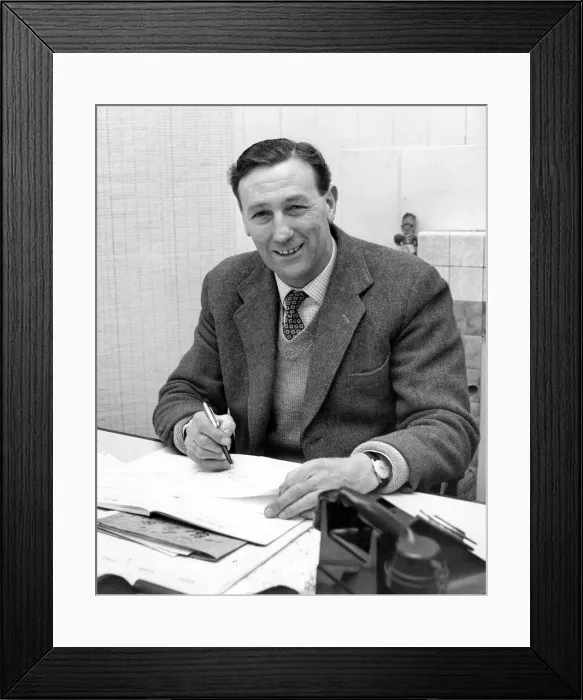 Framed Print : Manager George Smith in his Office. February 1963 P011285