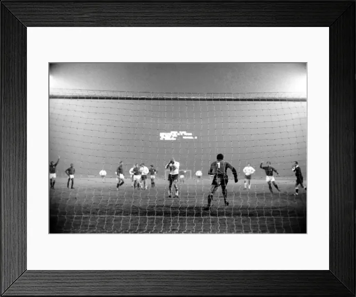 Framed Print : Englands v. Portugal. Francis Lee puts his head in his hands after missing penalty Framed Print : Englands v. Portugal. Francis Lee puts his head in his hands after missing penalty