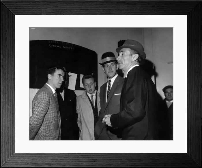Framed Print : Stanlet Matthews returns to Stoke. 58 Stan arrives and meets some of his new colleagues Framed Print : Stanlet Matthews returns to Stoke. 58 Stan arrives and meets some of his new colleagues