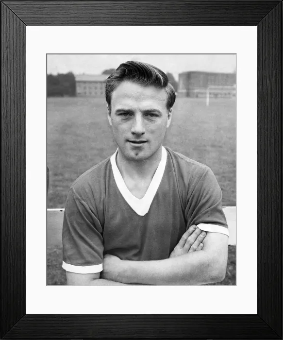 Framed Print : By Steve Richards. Fast moving, fast talking Albert Scanlon, Mancester United left-winger Framed Print : By Steve Richards. Fast moving, fast talking Albert Scanlon, Mancester United left-winger