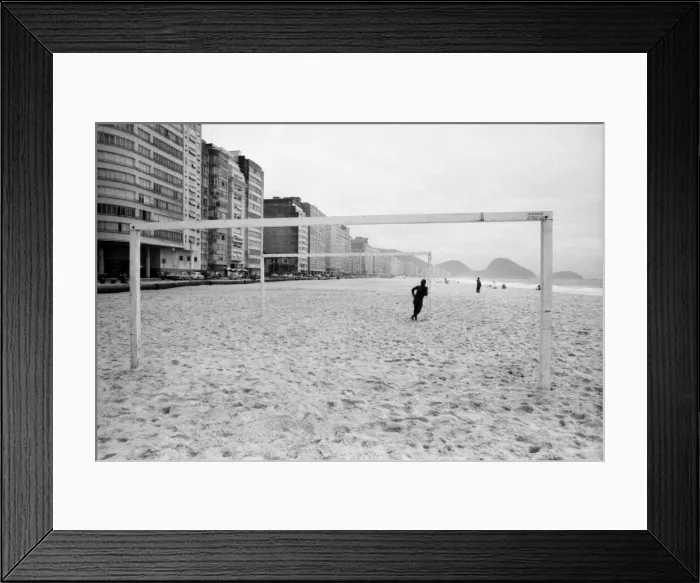 Framed Print : Even the famous Copocabana beach Rio De Janeiro is stringed with football posts Framed Print : Even the famous Copocabana beach Rio De Janeiro is stringed with football posts
