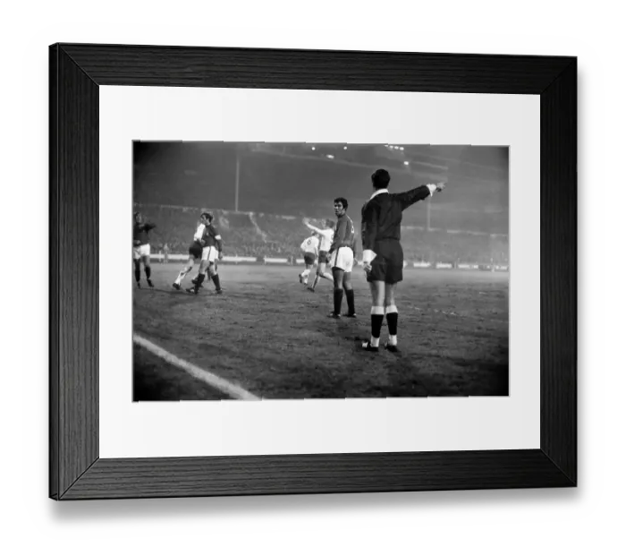 Framed Print : Englands v. Portugal. Jack Charlton scores England only goal