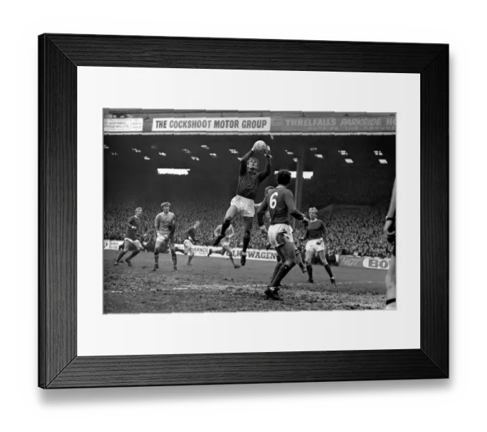 Framed Print : Manchester City 4 v. Manchester United 0. Stephey saves. November 1969 Z11131 Framed Print : Manchester City 4 v. Manchester United 0. Stephey saves. November 1969 Z11131