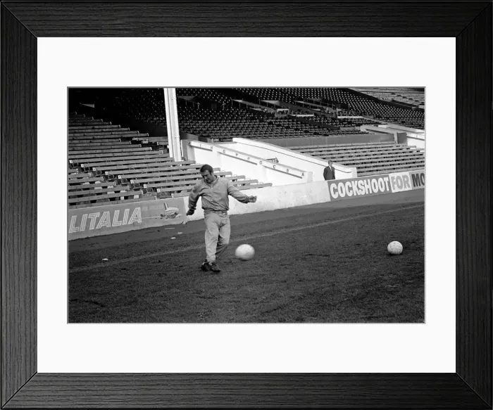 Framed Print : Long after the other Manchester City players have finished training Framed Print : Long after the other Manchester City players have finished training
