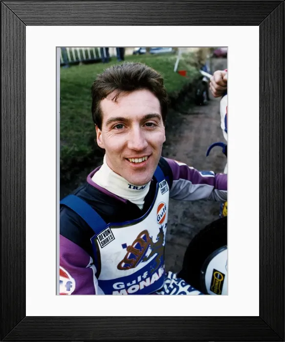 Framed Print : Kenny McKinna motorcycle speedway rider