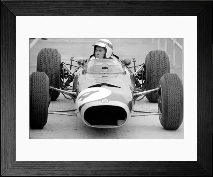 Framed Print : Silverstone Practice Day- Jackie Stewart in his Lotus. July 1965 Framed Print : Silverstone Practice Day- Jackie Stewart in his Lotus. July 1965