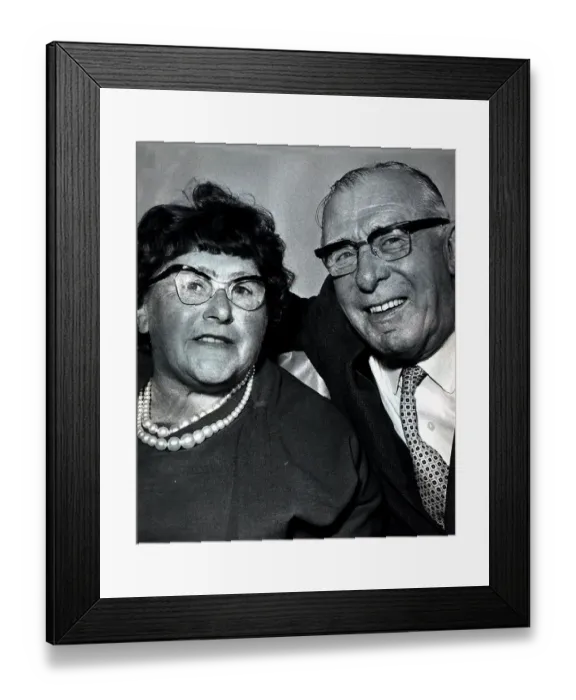 Framed Print : Former world champion racing driver Jackie Stewart parents - mum Jean Stewart