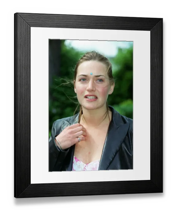 Framed Print : Kate Winslet Actress May 98 Bindi spot on her forhead Framed Print : Kate Winslet Actress May 98 Bindi spot on her forhead