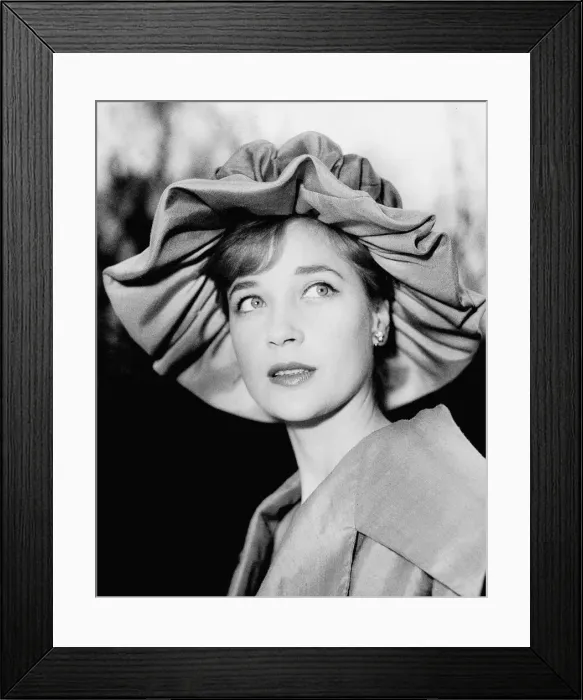 Framed Print : Actress Sylvia Syms wearing fancy hat Framed Print : Actress Sylvia Syms wearing fancy hat