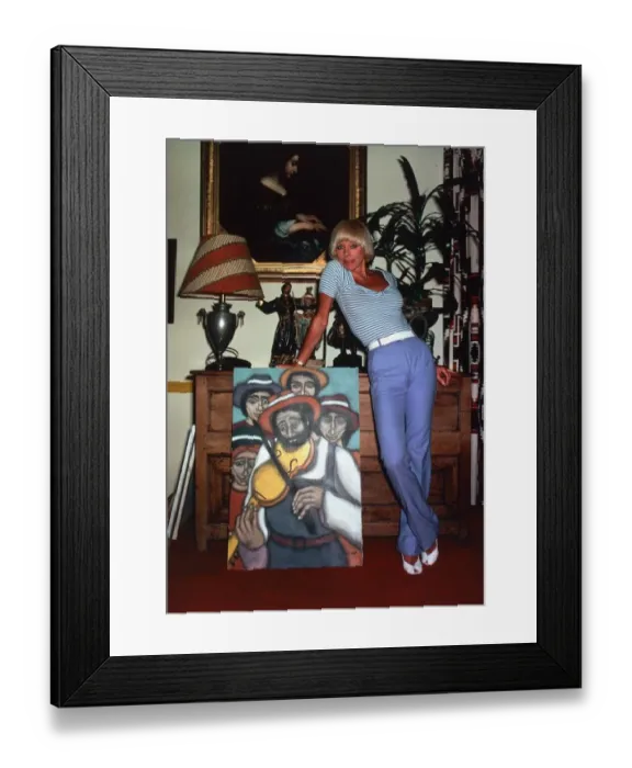 Framed Print : Elke Sommer, actress inside a house standing next to a painting sex