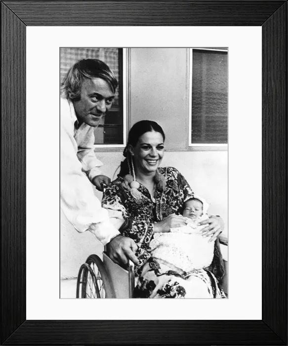Framed Print : Natalie Wood leaving hospital with her newly born daughter