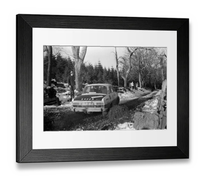 Framed Print : RAC Rally November 1970 Skoda tackles the course RAC Rally November 1970