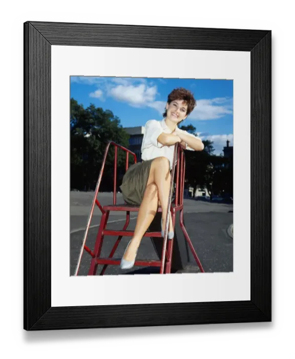 Framed Print : Teri Lally in playground September 1984 Framed Print : Teri Lally in playground September 1984