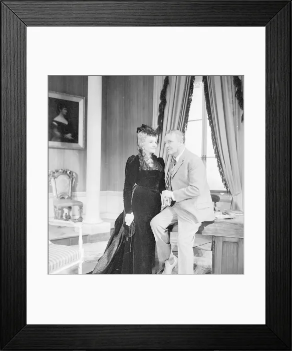 Framed Print : Eric Portman and Cathleen Nesbitt seen here in a scene from their new play