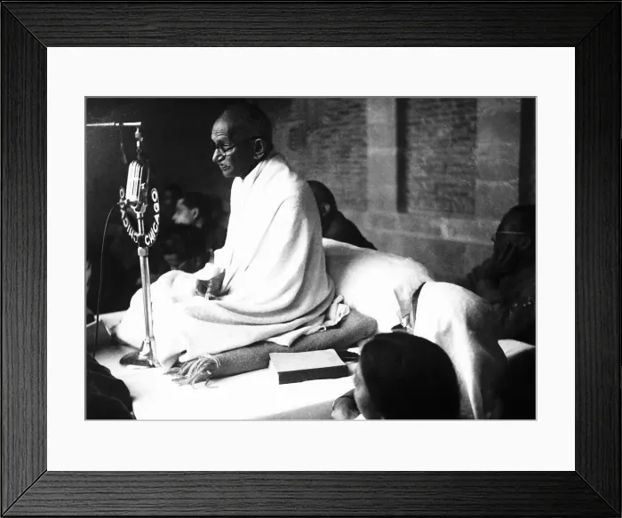 Framed Print : Mahatma Gandhi at Bista House New Delhi at the end of one of his fasts shortly before he Framed Print : Mahatma Gandhi at Bista House New Delhi at the end of one of his fasts shortly before he