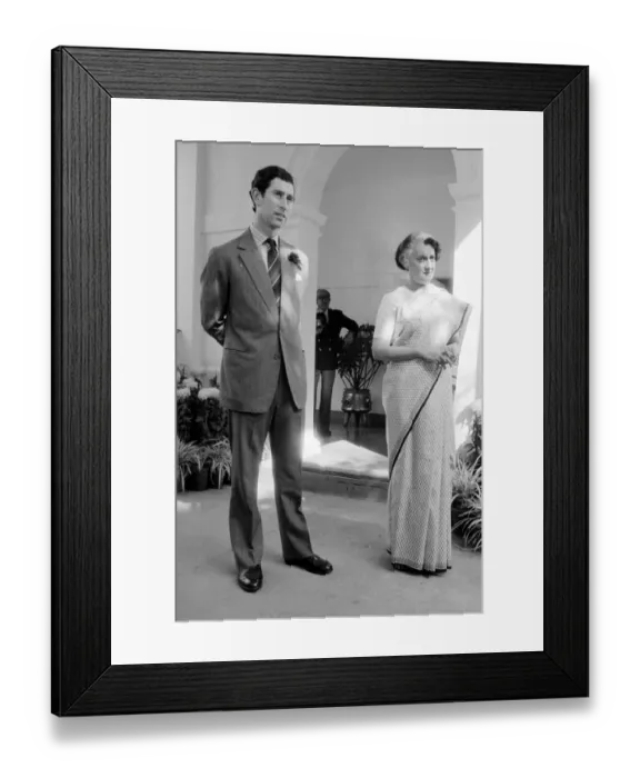 Framed Print : Prince Charles pays Prime Minister Mrs Indira Gandhi a visit at her home in New Delhi