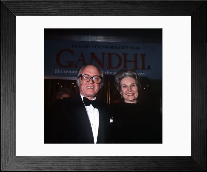 Framed Print : Sir Richard Attenborough At The Premiere Of The Film Gandhi