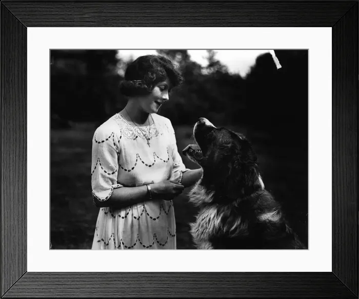 Framed Print : Chrissie White and Sturdee a canine film star Y2K