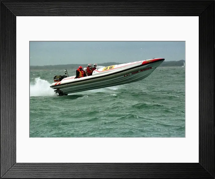 Framed Print : The RHIB speed boat used by Charington. Smugglers in court