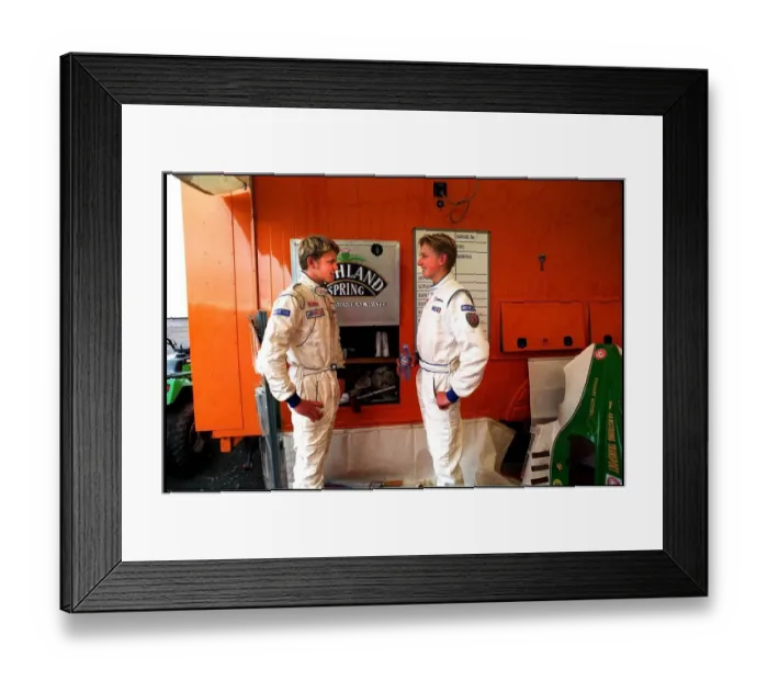 Framed Print : Motor Racing Brothers John And Ryan Dalziel August 1998 On The First Steps Of The Ladder Framed Print : Motor Racing Brothers John And Ryan Dalziel August 1998 On The First Steps Of The Ladder