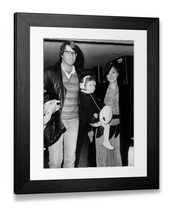 Framed Print : Jane Seymour British actress with husband daughter December 1983 Framed Print : Jane Seymour British actress with husband daughter December 1983