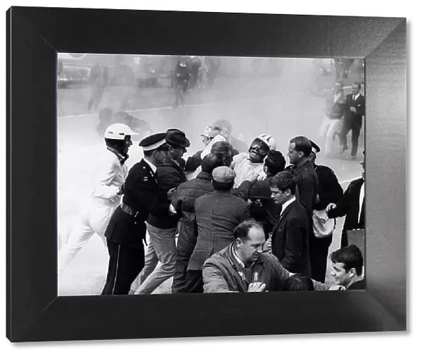 James Garner escaping burning car whilst filming 1966