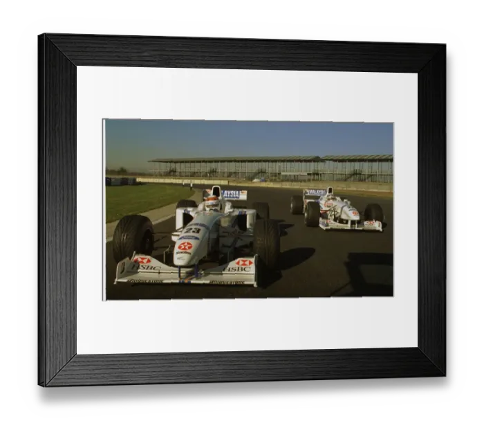 Framed Print : Jackie Stewart Former Racing Driver October 1997 At Silverstone Race Track With Son Framed Print : Jackie Stewart Former Racing Driver October 1997 At Silverstone Race Track With Son