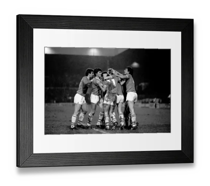 Framed Print : English FA Cup match Stoke City 0 v Everton 2 Everton team celebrate a goal Framed Print : English FA Cup match Stoke City 0 v Everton 2 Everton team celebrate a goal