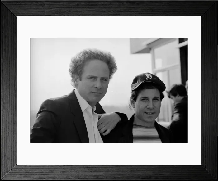 Framed Print : Paul Simon and Art Garfunkel Re-Unite. The famous duo gave a press conference