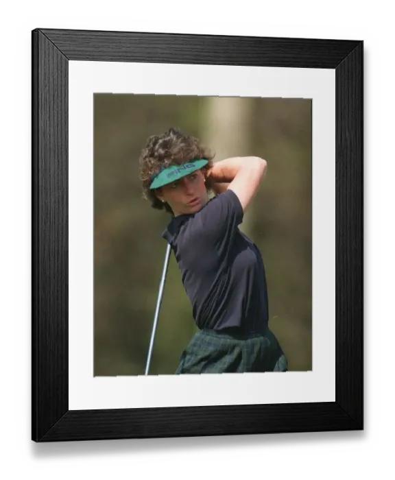 Framed Print : Sally Prosser friend of the Duke of York playing golf