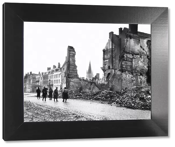 Ruins at Ypres Belgium during World War One. Ypres