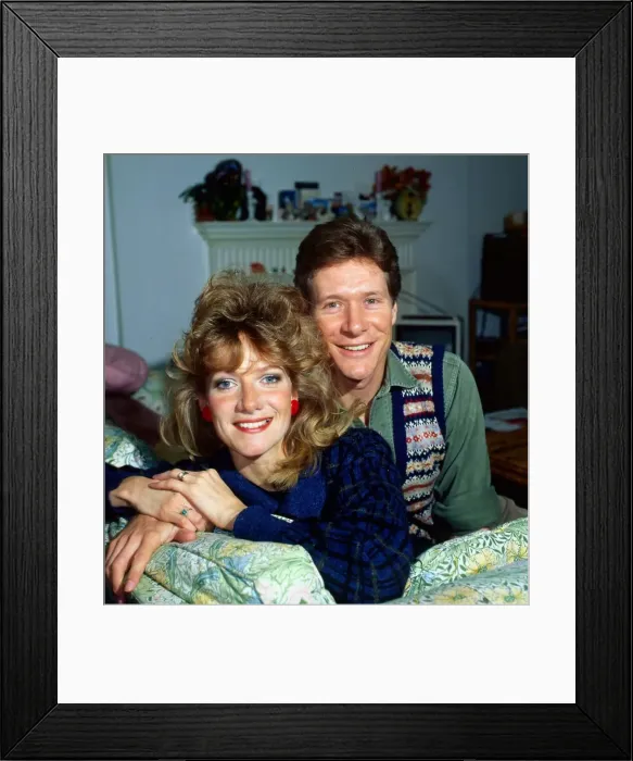 Framed Print : Paul Jones at home with his wife Fiona October 1985